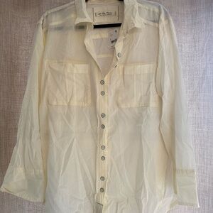 Small Free People yellow button down blouse